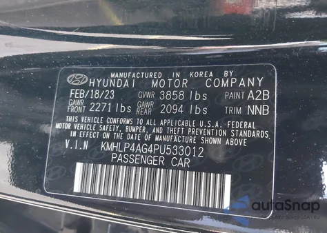 2023 Hyundai Elantra Limited from USA, damaged, VIN KMHLP4AG4PU533012